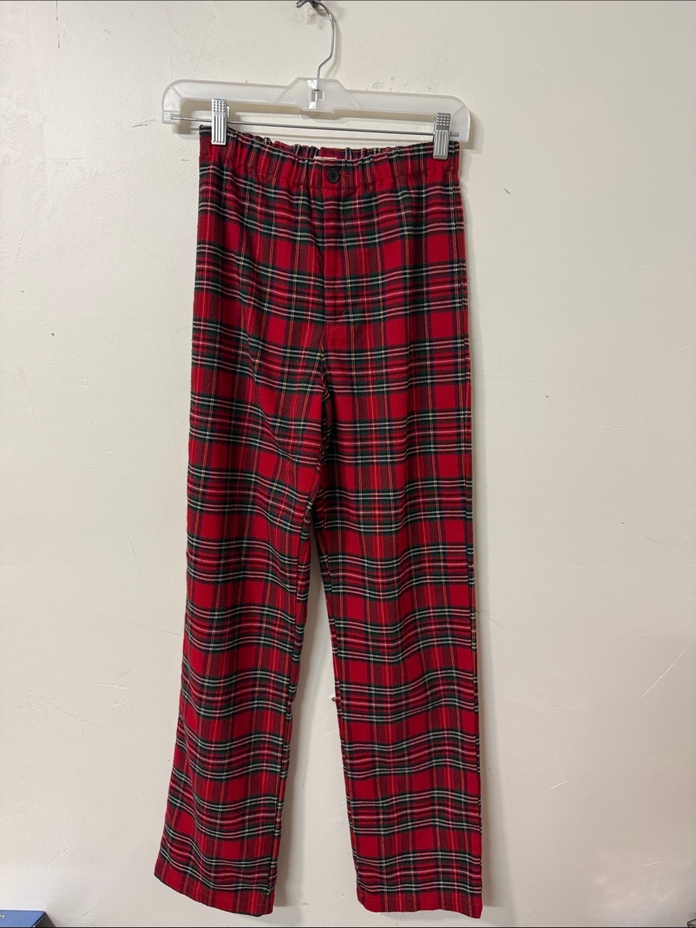 Brandy Melville Red Plaid Straight-Leg Pants